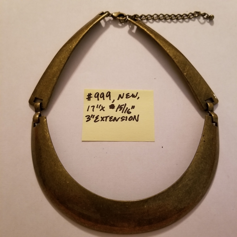 ✅#999 NWOT RARE Vintage "Gold" Collar 17" Necklace